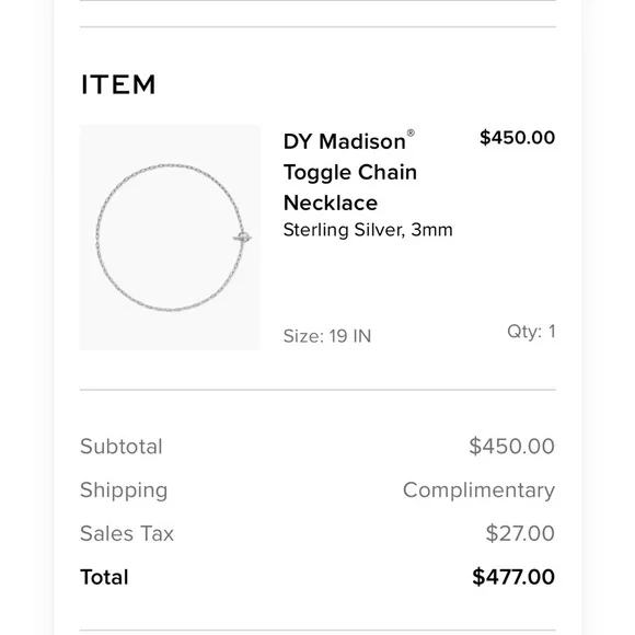 David Yurman Silver Necklace - Picture 3 of 3